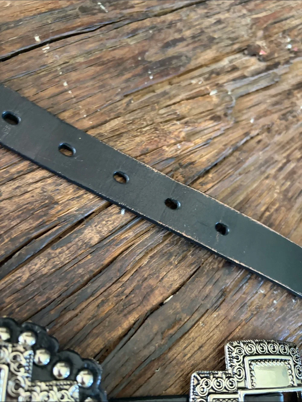 N/A black leather